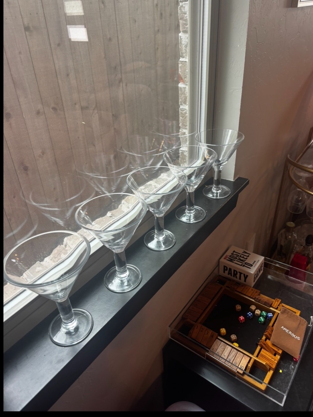 Clear Glass Martini Coupes - Set of 6